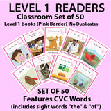 CLASSROOM SET#A  SET of 50 LEVEL 1 (PINK BORDER)