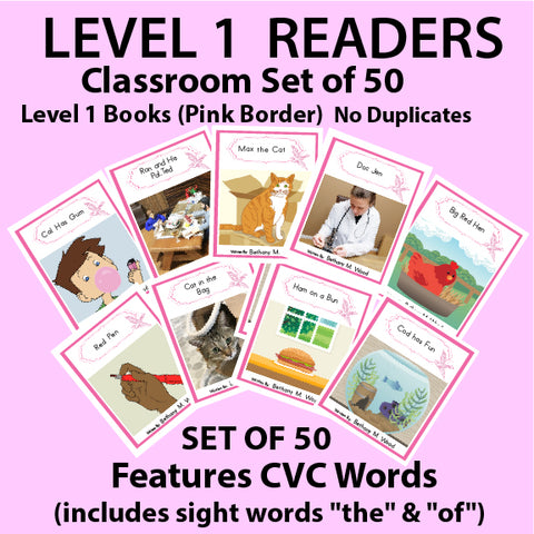 CLASSROOM SET#A  SET of 50 LEVEL 1 (PINK BORDER)