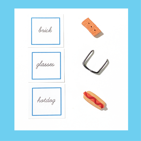 Cursive Writing Blue (Level 2) Word Cards with Objects