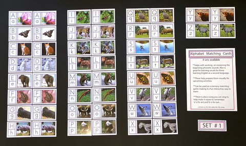 ALPHABET MATCHING CARDS -- SET 1 (Animals)