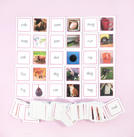 PINK WORD CARDS WITH PICTURES